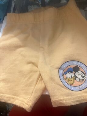 Yellow Kids Shorts with Disney Character Patch 12 Months